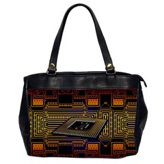 Processor-cpu-board-circuits Oversize Office Handbag (2 Sides) by Jancukart