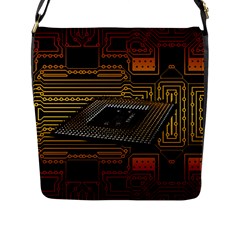 Processor-cpu-board-circuits Flap Closure Messenger Bag (l) by Jancukart