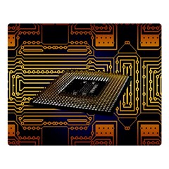 Processor-cpu-board-circuits Double Sided Flano Blanket (large) 