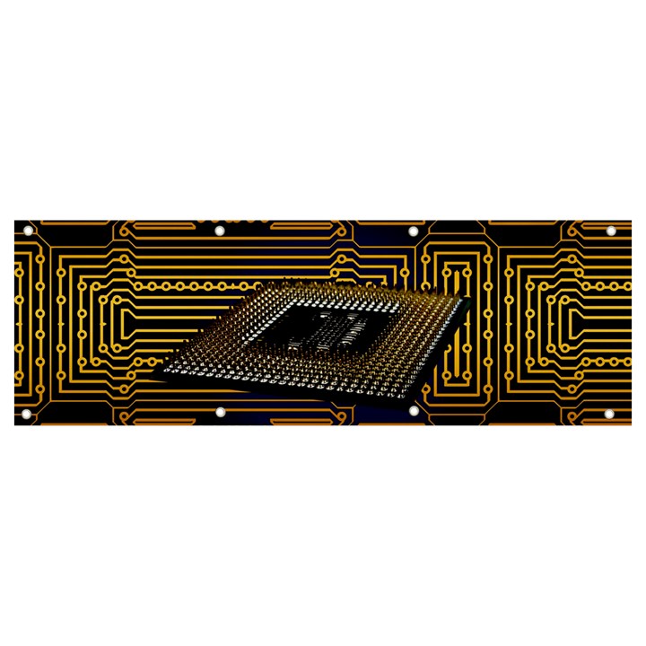 Processor-cpu-board-circuits Banner and Sign 9  x 3 