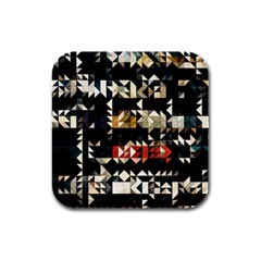 Art-design-color-banner-wallpaper Rubber Square Coaster (4 pack)