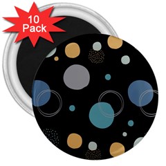 Circle Pattern Abstract Polka Dot 3  Magnets (10 Pack)  by danenraven