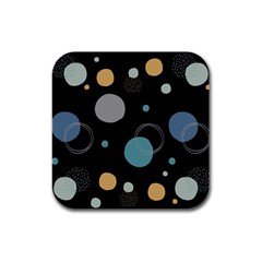 Circle Pattern Abstract Polka Dot Rubber Square Coaster (4 Pack) by danenraven