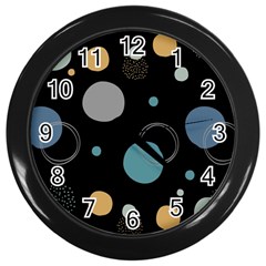 Circle Pattern Abstract Polka Dot Wall Clock (black) by danenraven