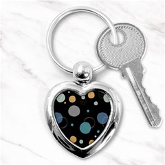 Circle Pattern Abstract Polka Dot Key Chain (heart) by danenraven