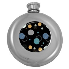 Circle Pattern Abstract Polka Dot Round Hip Flask (5 Oz) by danenraven