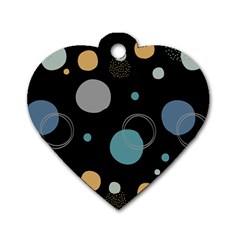 Circle Pattern Abstract Polka Dot Dog Tag Heart (one Side) by danenraven