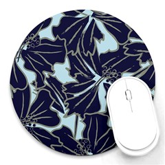 Floral Print Art Pattern Design Round Mousepads