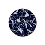 Floral Print Art Pattern Design Rubber Coaster (Round) Front