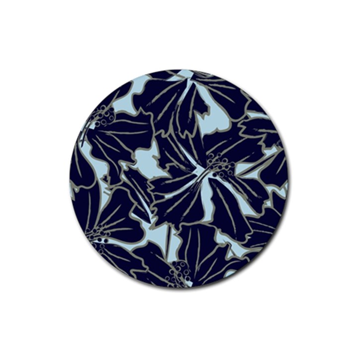 Floral Print Art Pattern Design Rubber Coaster (Round)