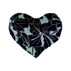 Floral Print Art Pattern Design Standard 16  Premium Heart Shape Cushions by danenraven