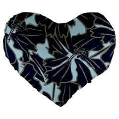 Floral Print Art Pattern Design Large 19  Premium Heart Shape Cushions by danenraven