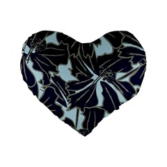 Floral Print Art Pattern Design Standard 16  Premium Flano Heart Shape Cushions by danenraven