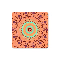 Folk Art Pattern Folk Art Background Square Magnet by danenraven