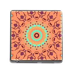 Folk Art Pattern Folk Art Background Memory Card Reader (square 5 Slot) by danenraven