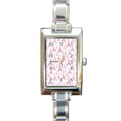 Eiffel Tower Pattern Wallpaper Rectangle Italian Charm Watch by danenraven