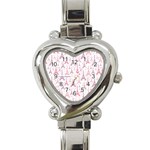 Eiffel Tower Pattern Wallpaper Heart Italian Charm Watch Front