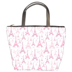 Eiffel Tower Pattern Wallpaper Bucket Bag by danenraven