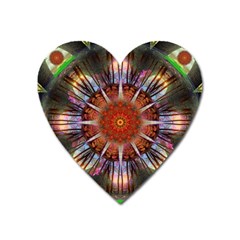 Mandala Trees Flower Psychedelic Heart Magnet by danenraven