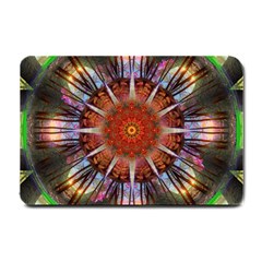 Mandala Trees Flower Psychedelic Small Doormat  by danenraven