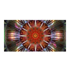 Mandala Trees Flower Psychedelic Satin Wrap 35  X 70  by danenraven