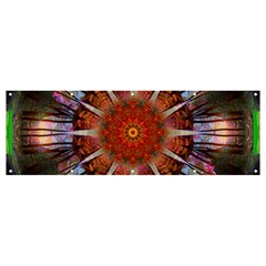 Mandala Trees Flower Psychedelic Banner And Sign 12  X 4 