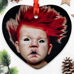 Creepy Boy Portrait Art Ornament (heart)