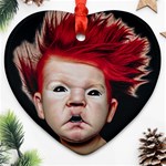 Creepy Boy Portrait Art Ornament (Heart) Front