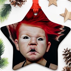 Creepy Boy Portrait Art Ornament (star) by dflcprintsclothing