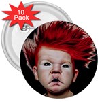 Creepy Boy Portrait Art 3  Buttons (10 pack)  Front