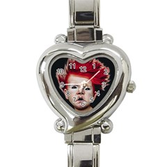 Creepy Boy Portrait Art Heart Italian Charm Watch by dflcprintsclothing