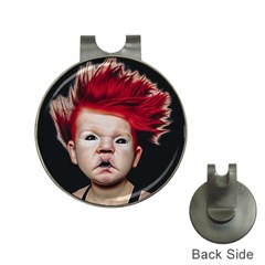 Creepy Boy Portrait Art Hat Clips With Golf Markers by dflcprintsclothing