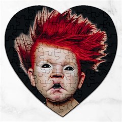 Creepy Boy Portrait Art Jigsaw Puzzle (heart) by dflcprintsclothing