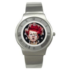 Creepy Boy Portrait Art Stainless Steel Watch by dflcprintsclothing