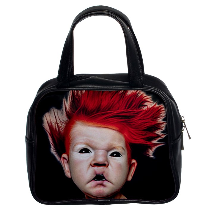 Creepy Boy Portrait Art Classic Handbag (Two Sides)