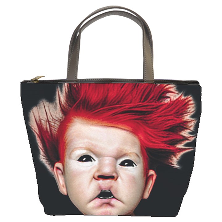 Creepy Boy Portrait Art Bucket Bag