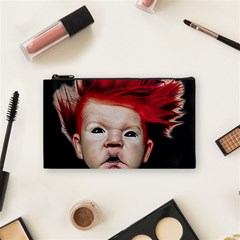 Creepy Boy Portrait Art Cosmetic Bag (small)