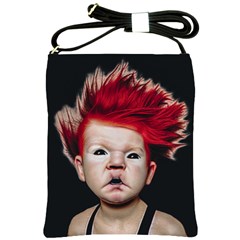 Creepy Boy Portrait Art Shoulder Sling Bag