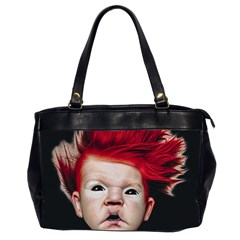 Creepy Boy Portrait Art Oversize Office Handbag (2 Sides) by dflcprintsclothing