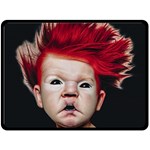 Creepy Boy Portrait Art Fleece Blanket (Large)  80 x60  Blanket Front