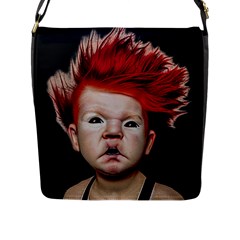 Creepy Boy Portrait Art Flap Closure Messenger Bag (l) by dflcprintsclothing