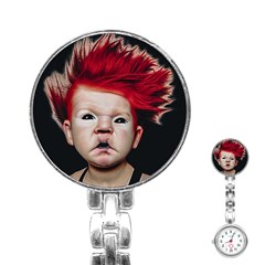 Creepy Boy Portrait Art Stainless Steel Nurses Watch by dflcprintsclothing