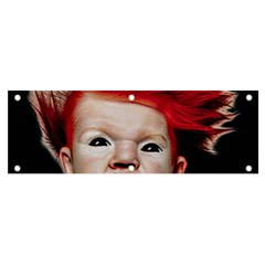 Creepy Boy Portrait Art Banner And Sign 6  X 2  by dflcprintsclothing