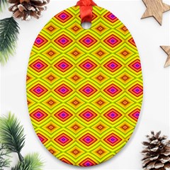 Red Yellow Abstract Oval Ornament (two Sides) by artworkshop