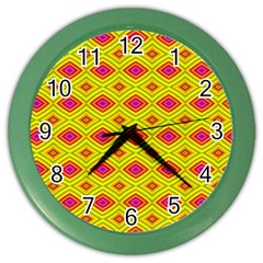 Red Yellow Abstract Color Wall Clock by artworkshop