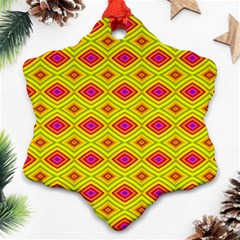 Red Yellow Abstract Snowflake Ornament (two Sides) by artworkshop