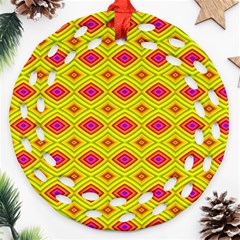 Red Yellow Abstract Ornament (round Filigree) by artworkshop