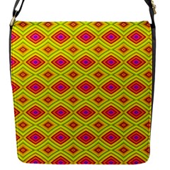 Red Yellow Abstract Flap Closure Messenger Bag (s) by artworkshop