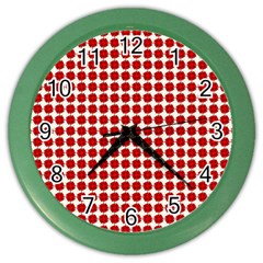 Red Pattern Seamless Texture Background Color Wall Clock by artworkshop