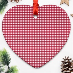 Red Gingham Check Ornament (heart) by artworkshop